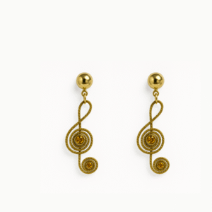 Brinco Clave de Sol Dourado – Harmonia e Estilo