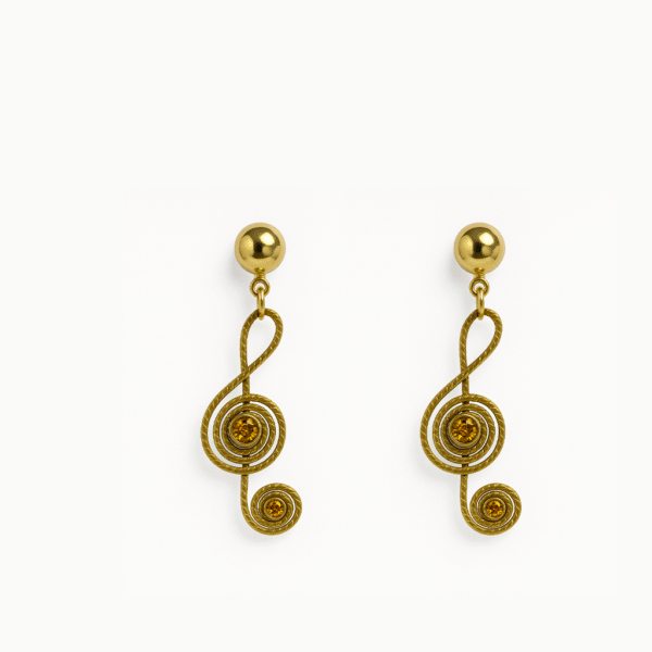 Brinco Clave de Sol Dourado – Harmonia e Estilo