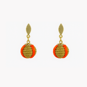 Gold Earring with Orange Detail – Elegance with Personality